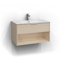 Allaskaappi Svedbergs Epos Relief, 80x45cm, vaalea saarni, 1 ltk, avohylly, integroitu vedin