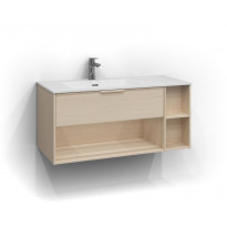 Allaskaappi Svedbergs Epos Relief, 100x45cm, vaalea saarni, 1 ltk, avohylly, integroitu vedin, vasen