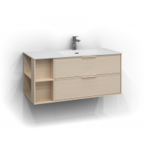 Allaskaappi Svedbergs Epos Relief, 100x45cm, vaalea saarni, 2 ltk, integroitu vedin, oikea