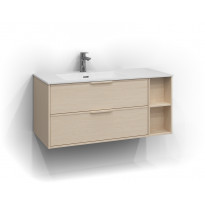 Allaskaappi Svedbergs Epos Relief, 100x45cm, vaalea saarni, 2 ltk, integroitu vedin, vasen