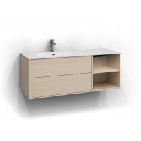 Allaskaappi Svedbergs Epos Sileä, 120x45cm, vaalea saarni, 2+0 ltk, avohylly, vasen