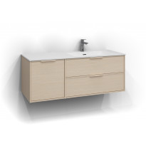 Allaskaappi Svedbergs Epos Relief, 120x45cm, vaalea saarni, 2+1 ltk, integroitu vedin, oikea