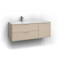 Allaskaappi Svedbergs Epos Relief, 120x45cm, vaalea saarni, 2+1 ltk, integroitu vedin, vasen