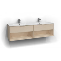 Allaskaappi Svedbergs Epos Relief, 160x45cm, vaalea saarni, 1+1 ltk, avohylly, integroitu vedin