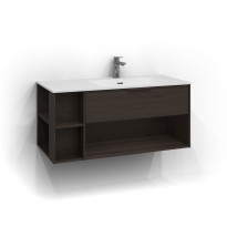 Allaskaappi Svedbergs Epos Relief, 100x45cm, tumma saarni, 1 ltk, avohylly, integroitu vedin, oikea