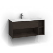 Allaskaappi Svedbergs Epos Relief, 100x45cm, tumma saarni, 1 ltk, avohylly, integroitu vedin, vasen