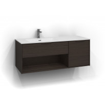 Allaskaappi Svedbergs Epos Relief, 120x45cm, tumma saarni, 1+1 ltk, avohylly, integroitu vedin, vasen