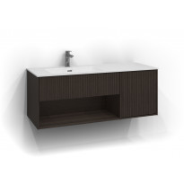 Allaskaappi Svedbergs Epos Rand, 120x45cm, tumma saarni, 1+1 ltk, avohylly, vasen