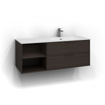 Allaskaappi Svedbergs Epos Relief, 120x45cm, tumma saarni, 2+0 ltk, avohylly, integroitu vedin, oikea