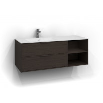 Allaskaappi Svedbergs Epos Relief, 120x45cm, tumma saarni, 2+0 ltk, avohylly, integroitu vedin, vasen