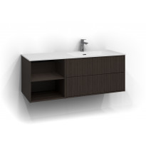Allaskaappi Svedbergs Epos Rand, 120x45cm, tumma saarni, 2+0 ltk, avohylly, oikea