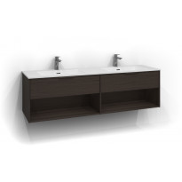 Allaskaappi Svedbergs Epos Relief, 160x45cm, tumma saarni, 1+1 ltk, avohylly, integroitu vedin