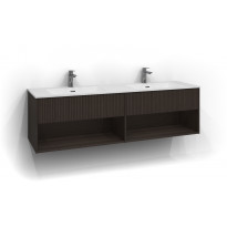 Allaskaappi Svedbergs Epos Rand, 160x45cm, tumma saarni, 1+1 ltk, avohylly, push open