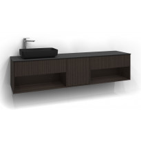 Allaskaappi Svedbergs Epos Rand, 200x45cm, tumma saarni, 1+1+1 ltk, avohylly