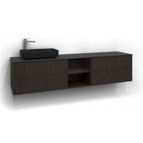 Allaskaappi Svedbergs Epos Rand, 200x45cm, tumma saarni, 2+0+2 ltk, avohylly, push open