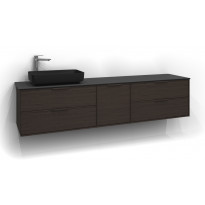 Allaskaappi Svedbergs Epos Relief, 200x45cm, tumma saarni, 2+1+2 ltk, integroitu vedin