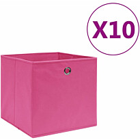 Säilytyslaatikot 10 kpl kuitukangas 28x28x28 cm pinkki