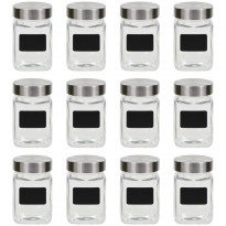 Säilytyspurkit tarroilla 12 kpl 300 ml