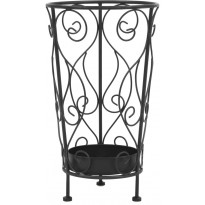 Sateenvarjoteline vintagetyyli teräs 26x46 cm musta