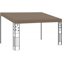Seinään kiinnitettävä huvimaja 4x3x2,5 m harmaanruskea
