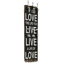 Seinänaulakko 6 koukulla love live 120x40 cm