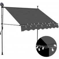 Sisäänkelattava markiisi ledillä 150 cm antrasiitti