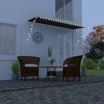 Sisäänkelattava markiisi ledillä 350x150 cm antrasiitti