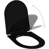WC-istuimen kansi soft-close musta, pikakiinnityksellä, asennusreikiin Ø15-20mm