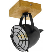 Spottivalaisin Eglo Gatebeck, 20,5cm, musta/puu
