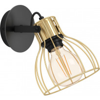 Spottivalaisin Eglo Sambatello, 40W, 26x15x22cm, harjattu messinki/musta