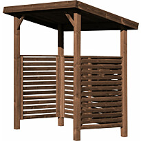 Jätekatos Suunnikas pulpettikatto, 600l tai 2x240l astialle, ruskea