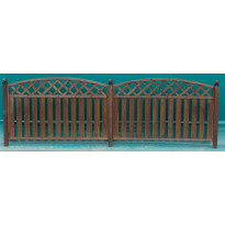 Aitaelementti Lehtoharju OUTLET A28R 1800x980/1130 mm kaareva pystylauta + vinoristikko ruskea