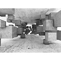 Kuvatapetti A.S. Creation Designwalls Concrete Tetris, 350x255cm, harmaa