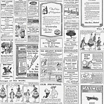 Tapetti Galerie Just Kitchens Newspaper, mustavalkoinen