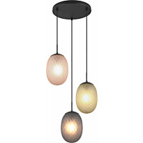 Riippuvalaisin Trio Facette, 3-os, E27, mattamusta/moniväri