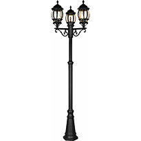 Pylväsvalaisin Trio Elvo, 3-os, 240cm, E27 mattamusta