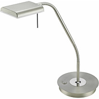 LED-pöytävalaisin Trio Bergamo 205x500 mm, harjattu teräs