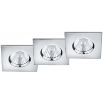 LED-alasvalosarja Trio Zagros, 85x54x85mm, IP65, kromi, 3 kpl/pkt