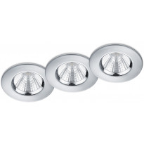 LED-alasvalosarja Trio Zagros, ø85x54mm, IP65, kromi, 3 kpl/pkt