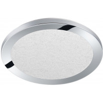LED-kattovalaisin Trio Cesar, ø260x30mm, IP44, kromi