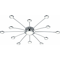 LED-kattovalaisin Trio Bodrum, Ø 1000x85mm, kromi