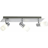 LED-Kattospotti Trio Clapton, 500x70x185 mm, 3-osainen harjattu alumiini
