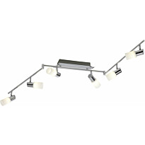 LED-Kattospotti Trio Clapton, 1500x80x240 mm, 6-osainen harjattu alumiini