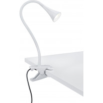 LED-pöytävalaisin Trio Viper, 62x350 mm, valkoinen nipistimellä