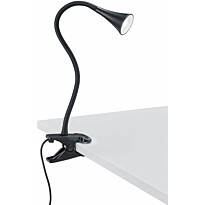 LED-pöytävalaisin Trio Viper, 62x350 mm, musta nipistimellä