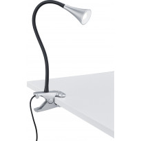 LED-pöytävalaisin Trio Viper, 62x350 mm, harmaa nipistimellä