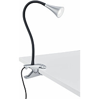LED-pöytävalaisin Trio Viper, 62x350 mm, harmaa nipistimellä