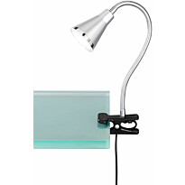 LED-pöytävalaisin Trio Arras LED 3.8W, IP20, Ø70x400 mm, titaani nipistimellä
