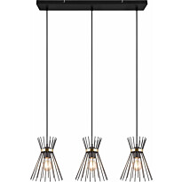 Riippuvalaisin Trio Rod, 3-os, E27, musta/kulta