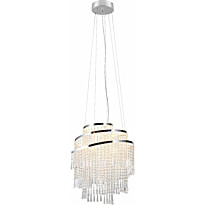 LED-riippuvalaisin Trio Pomp, 48cm, kromi/kirkas